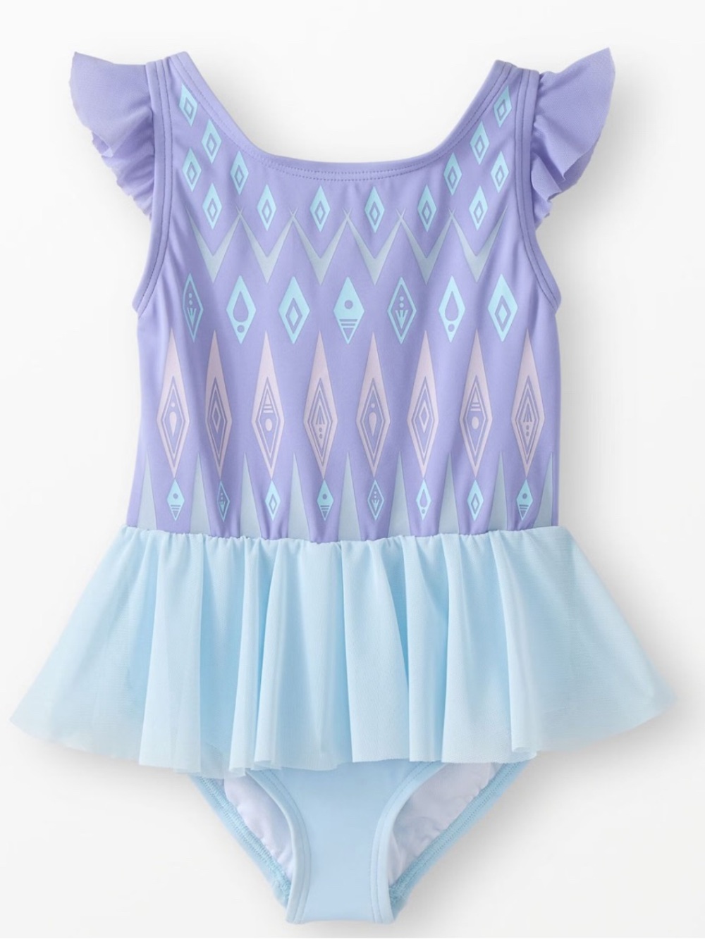 Disney Elsa Frozen Girls' Ruffle One-Piece Swimsuit